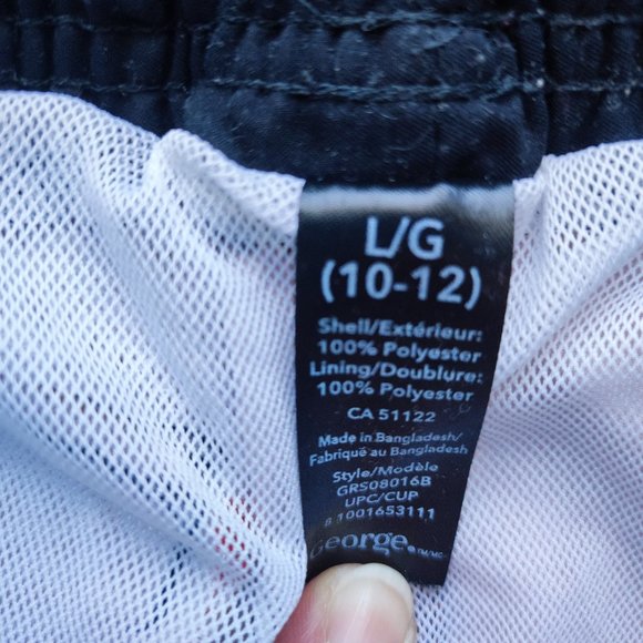 George Canada design swim pants red black grey boy's size L 10-12 - Picture 3 of 4